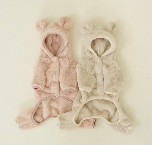 Bear Hoodie Fleece Overall