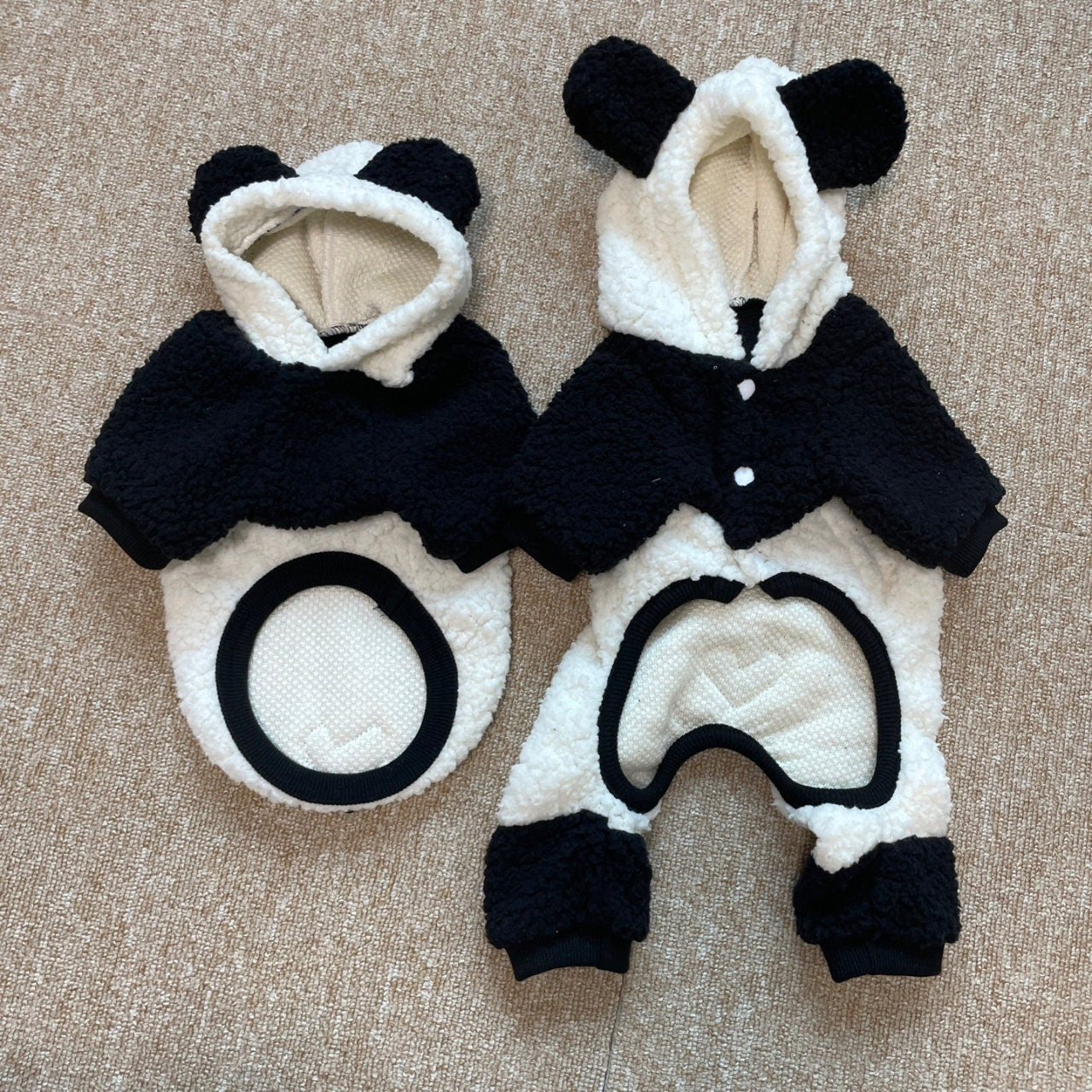 Panda Fleece Overall&Hoodie